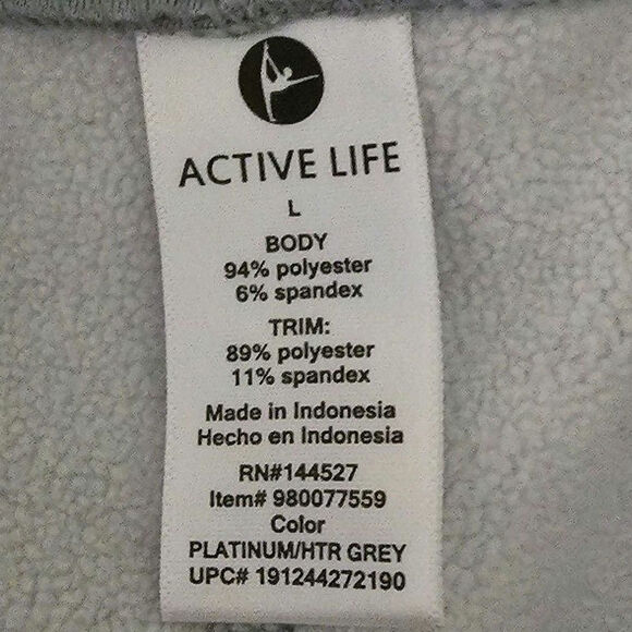 Active Life Light Gray Leggings with Pockets Ankle Running Women's Size Large - Picture 5 of 6